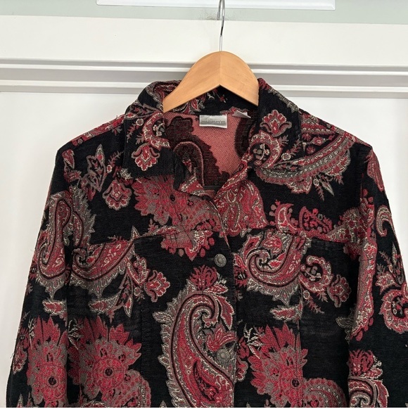 Chico’s Paisley Button Jacket Size 1/M - Picture 3 of 6